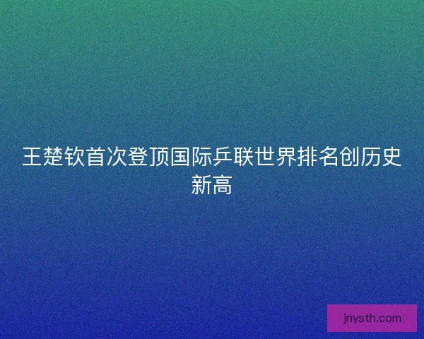 王楚钦首次登顶国际乒联世界排名创历史新高